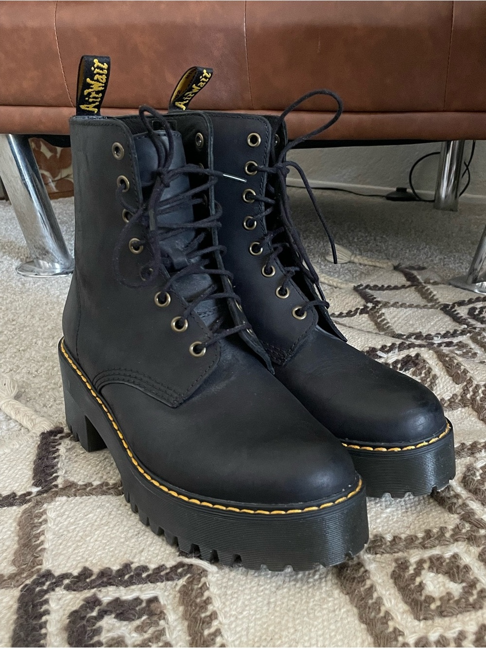 Dr. Martens Shriver Hi Platform Heeled Laceup Boots - Picture 2 of 10